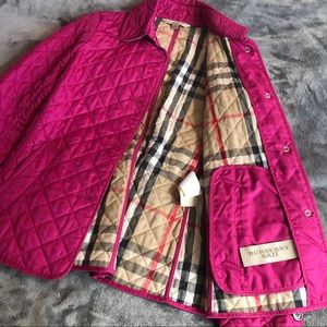 Magenta Burberry Brit Quilted Jacket